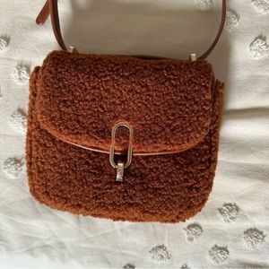 Fuzzy Teddy Bag With Clasp Closure, from Target